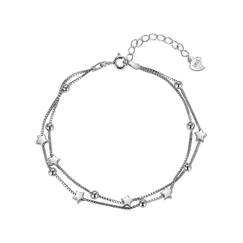 Pulseira Prata Esterlina com Pérolas para Mulheres