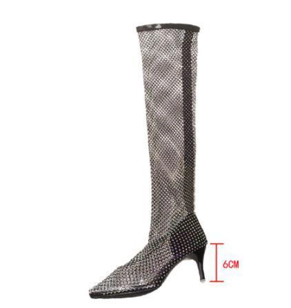 Bota Feminina Cano Longo Transparente Modelo ELEGANT