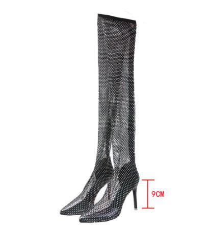 Bota Feminina Cano Longo Transparente Modelo ELEGANT