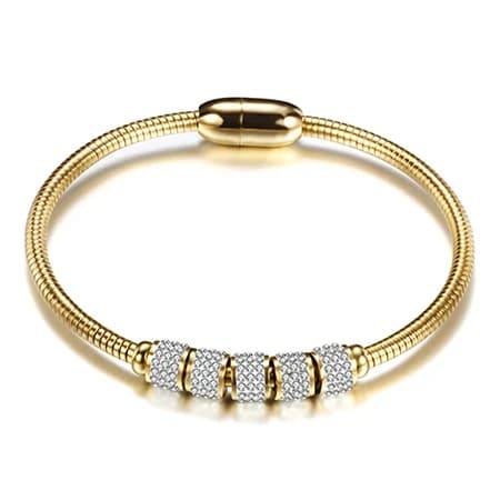 Pulseira Bracelete Feminino Em Aço Inoxidável Fecho Magnético